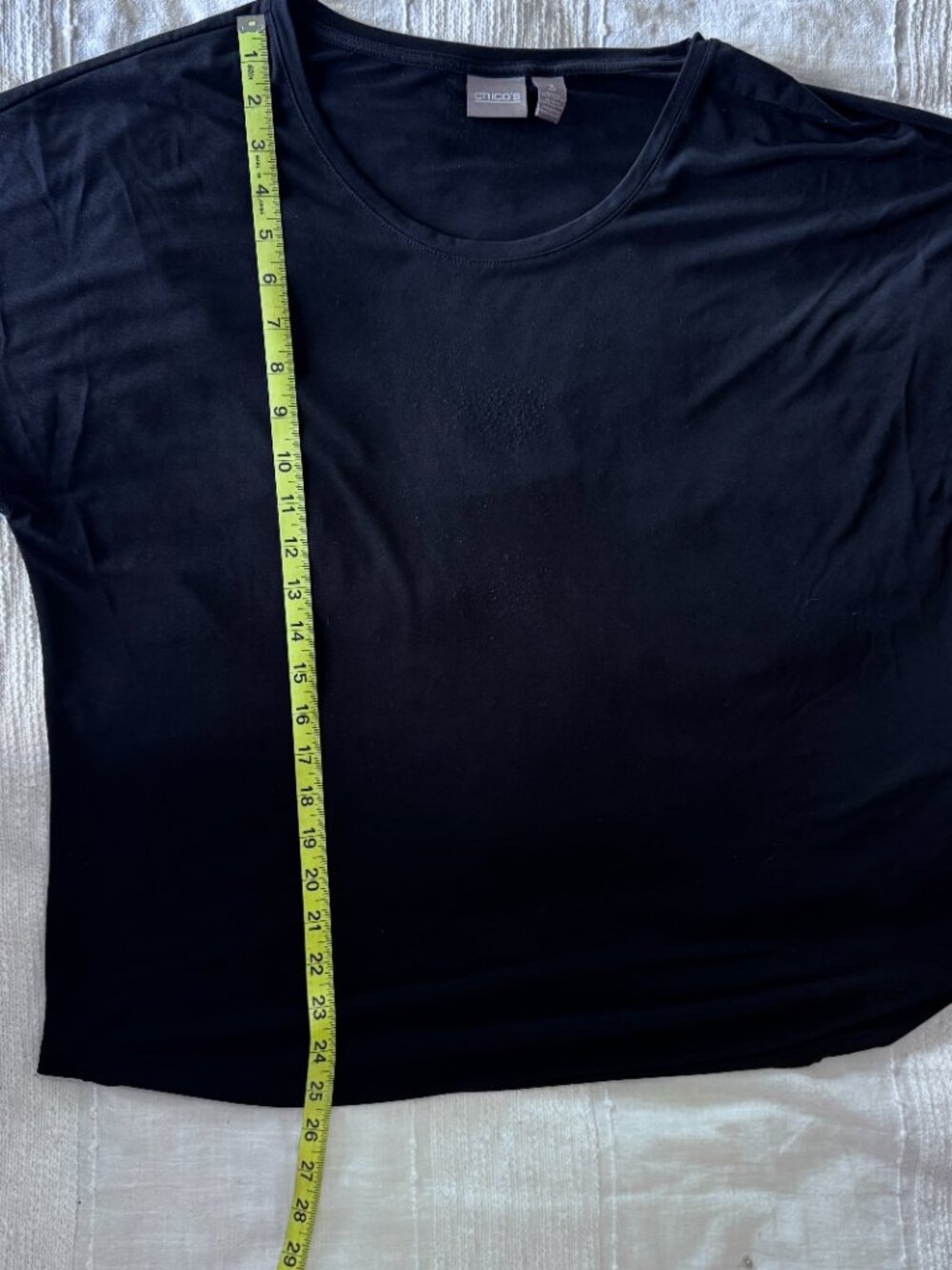 Chico's Black Short Sleeved Blouse/Shirt Size 3 - Picture 7 of 7